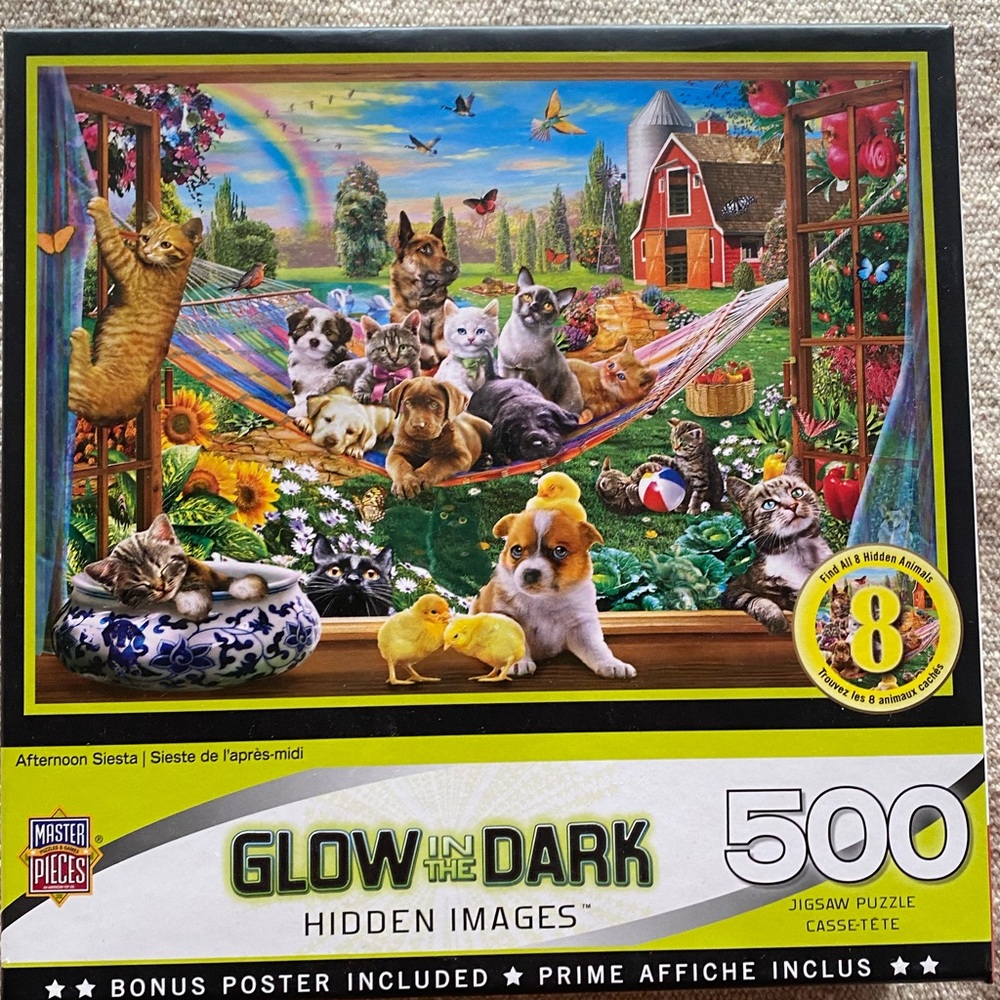 MasterPieces Glow in the Dark Hidden Images 500-Piece Puzzle